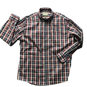 Cabela's Plaid Long Sleeve Cotton Button Down Shirt Mens XL Tall #47F